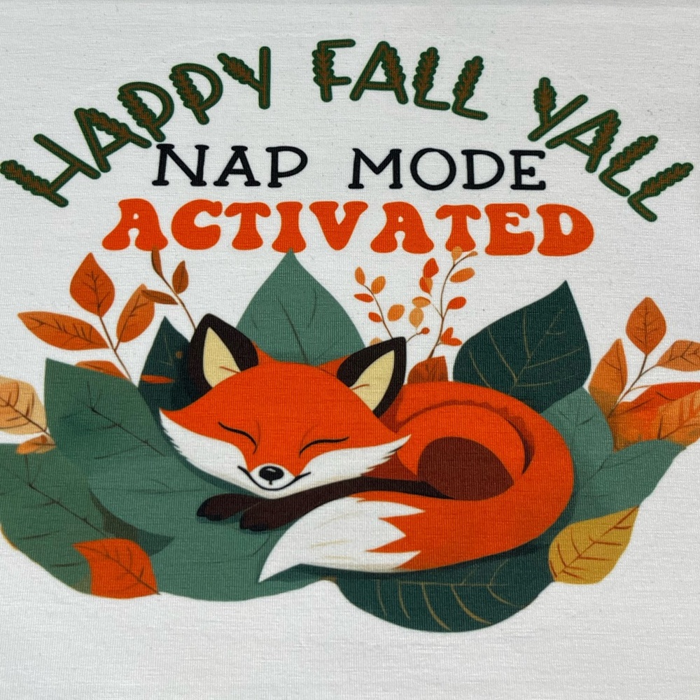 Fall Fox Nap Mode Activated Shirt Custom Made Cute Tee